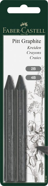 FABER-CASTELL Graphite Crayons PITT 2B/4B 2 in BC - Al Masam Stationery LLC